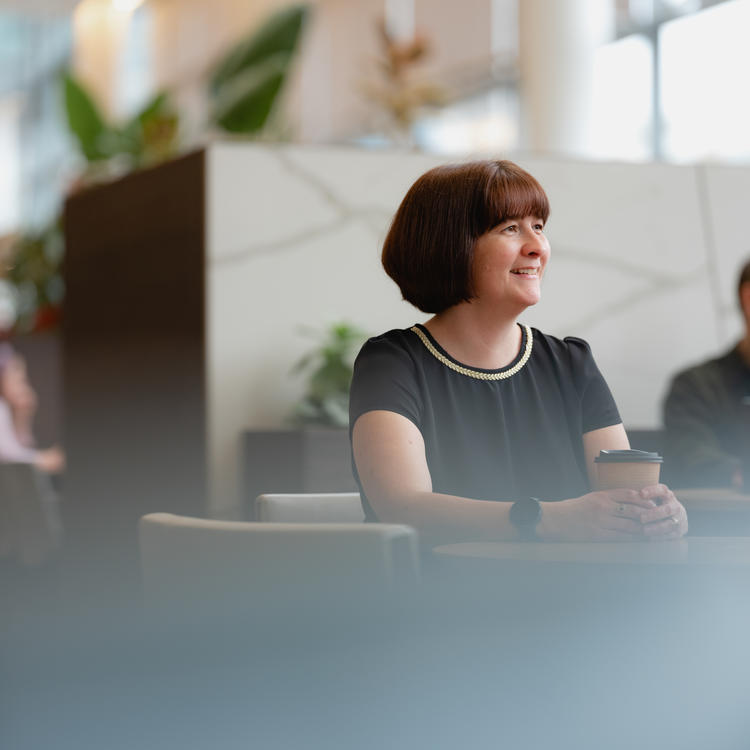 Landsec employee sat in cafe