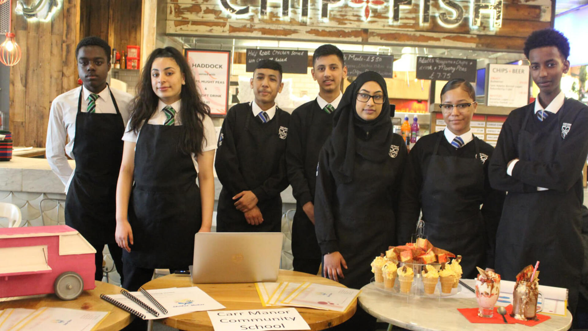 Students taking part in our Trinity Kitchen Challenge in Leeds Trinity Kitchen education
