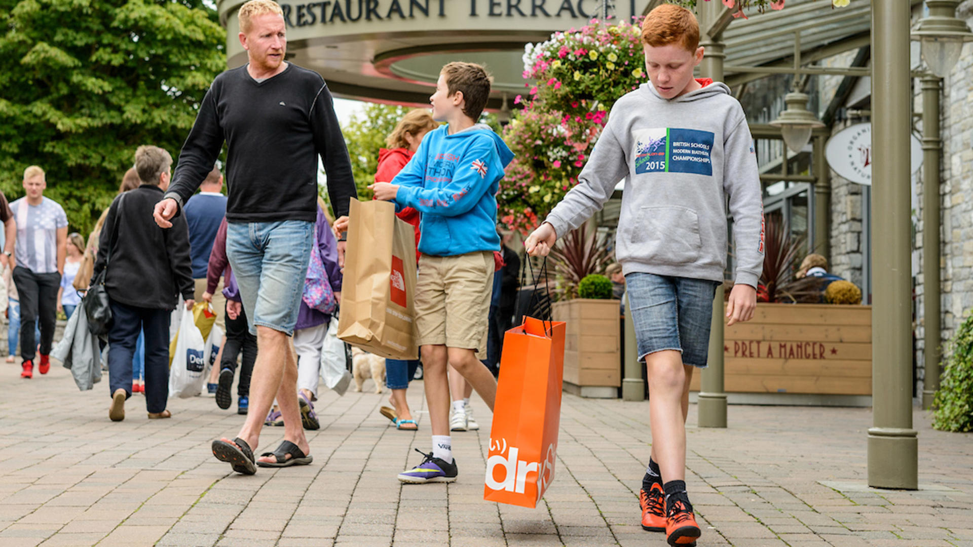Shoppers at Clarks village