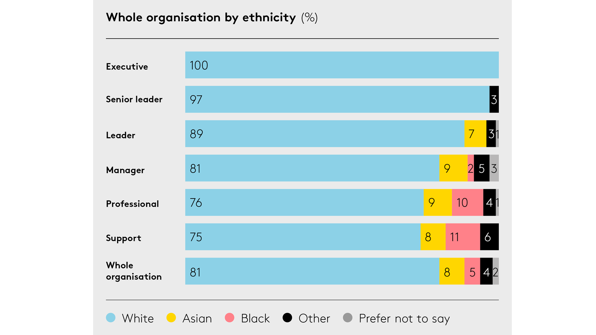 Whole organisation by ethnicity 2022 web
