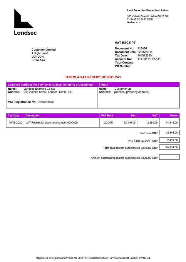 VAT receipt example